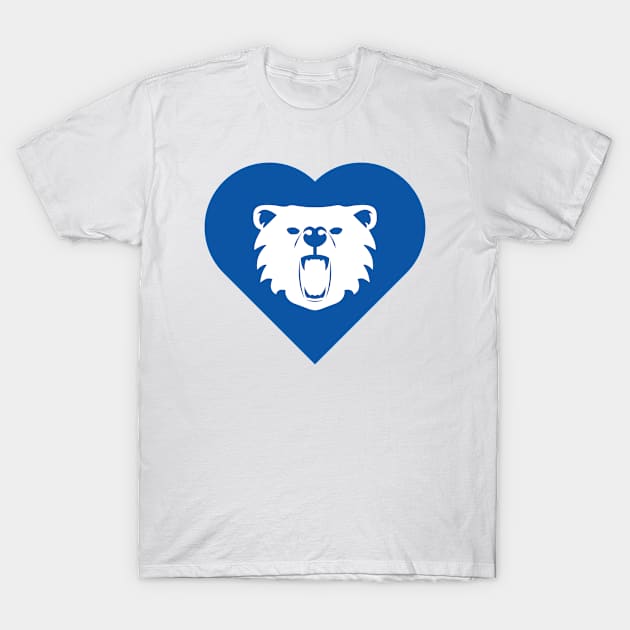 Bear Mascot Cares Blue T-Shirt by College Mascot Designs